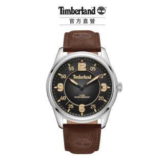 【Timberland】男錶EASTPORT系列 紐約街頭數字腕錶 皮帶-黑色/咖啡色45mm(TDWGA0040901)