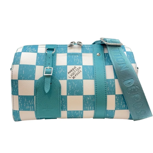 Louis Vuitton 路易威登 限定款City Keepall 帆布斜背包(N50076-藍/白色/晶片款)