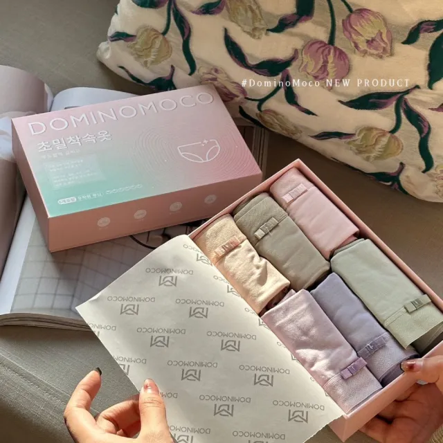 【DOMINOMOCO】韓國正品 裸感女用內褲 一盒6入 中高腰(女性內褲 性感內褲 純棉內褲 生理褲)