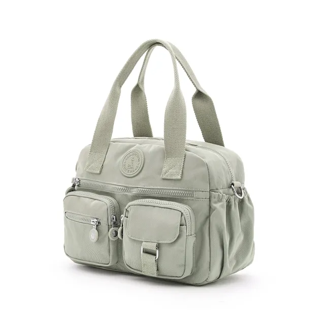 【冰山袋鼠】時光旅人 - 知性多夾層兩用手提包 - 抹茶綠(B518-MG)