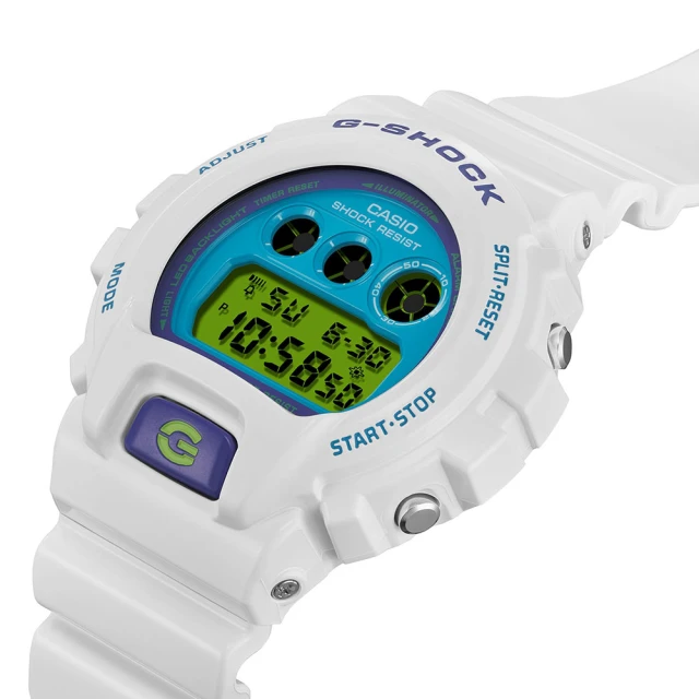 CASIO 卡西歐 G-SHOCK Crazy Colors系列/50mm/經典藍白(DW-6900RCS-7)