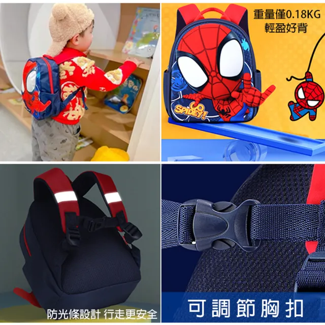 【TDL】漫威英雄蜘蛛人兒童後背包包雙肩背包 891038(復仇者聯盟 禮物 平輸品)