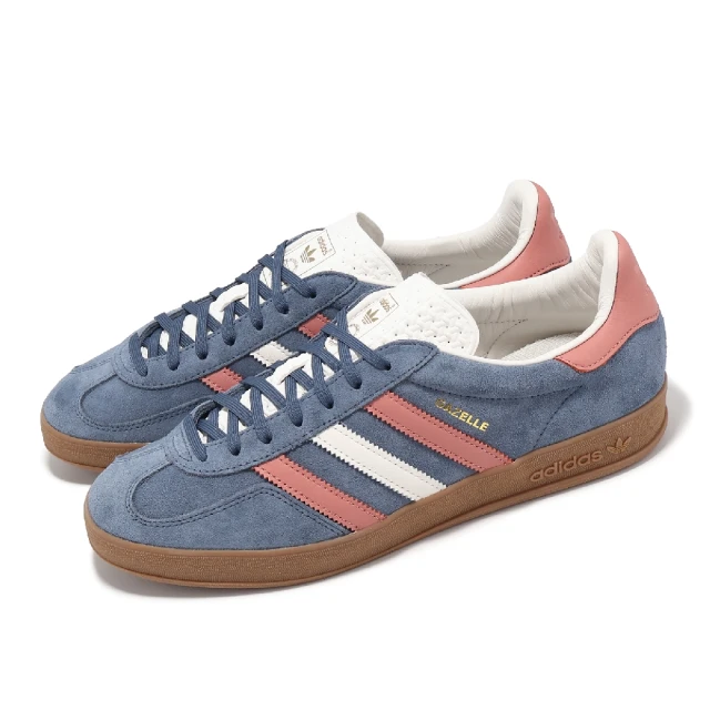 【adidas 愛迪達】休閒鞋 Gazelle Indoor 男鞋 女鞋 紫 紅 低筒 三條紋 復古 情侶鞋 愛迪達(IG1640)