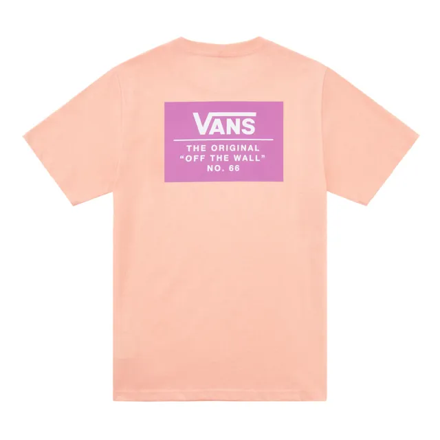 【VANS 官方旗艦】Box Logo 中童款蜜桃色短袖T恤