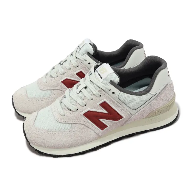 【NEW BALANCE】休閒鞋 574 男鞋 女鞋 灰 紅 復古 麂皮 緩震 運動鞋 NB 紐巴倫(U574SOR-D)