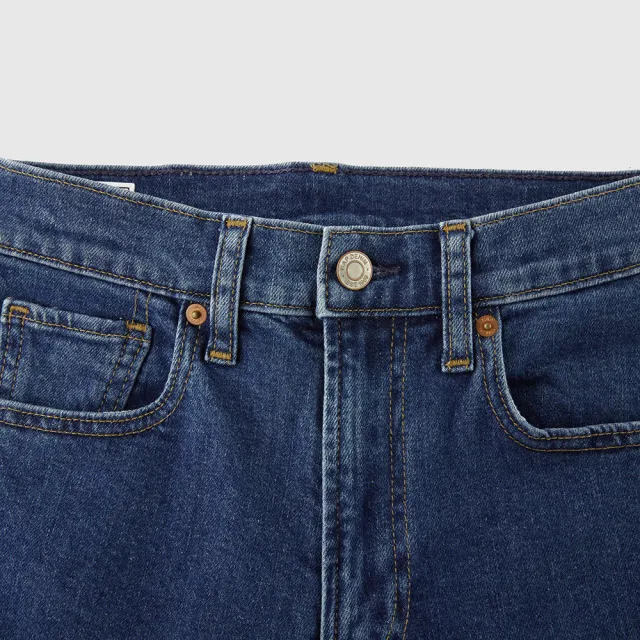 【GAP】女裝 高腰直筒牛仔褲-深藍色(729061)