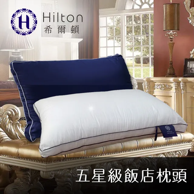 【Hilton 希爾頓】五星級純棉滾邊立體銀離子抑菌枕/二色任選(枕頭/立體枕/水洗枕/羽絲絨枕)