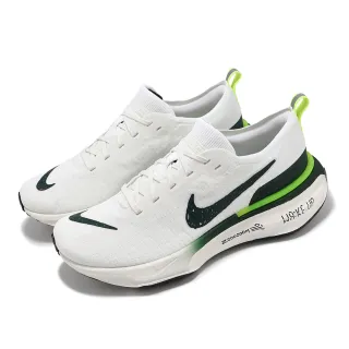 【NIKE 耐吉】慢跑鞋 Zoomx Invincible Run FK3 男鞋 白 綠 襪套 針織 運動鞋(FZ4018-100)