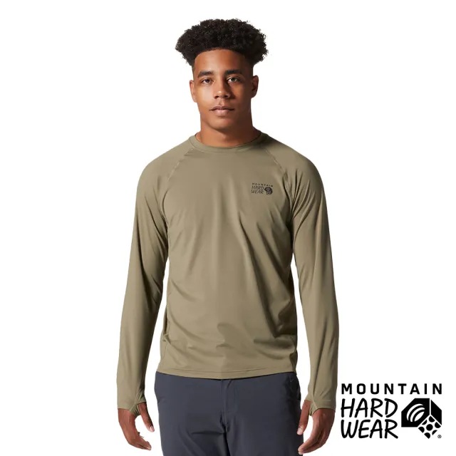 【Mountain Hardwear】Crater Lake Long Sleeve Crew Men 防曬長袖排汗衣 男款 深石綠 #1982421