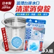 日本製廚房水槽濾籃排水管清潔消臭錠3入組