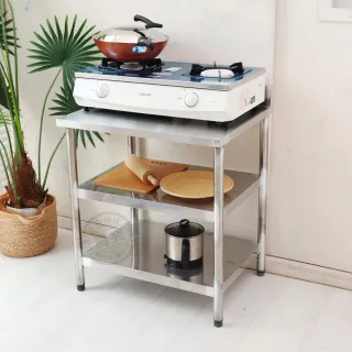 【Abis】客製商品-豪華升級版加牆款三層430不鏽鋼桌/料理桌/工作桌/工作台/流理台-72X56CM(1入)