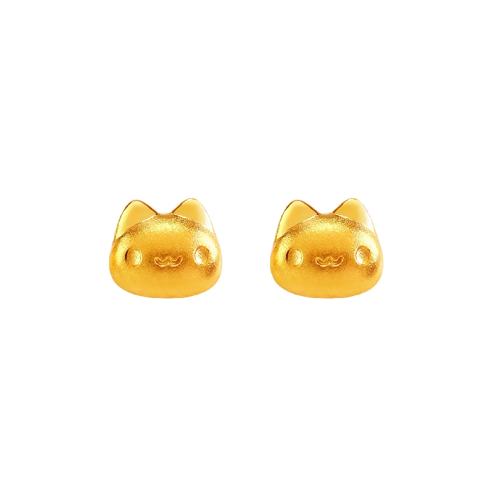 【2sweet 甜蜜約定】貓貓蟲咖波經典系列純金耳飾貼耳款 約0.44錢(甜蜜約定 貓貓蟲咖波 金飾)