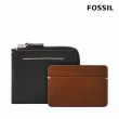 【FOSSIL 官方旗艦館】Westover 真皮拉鍊L型卡片夾包2件組-黑色 ML4594001(禮盒組附鐵盒)
