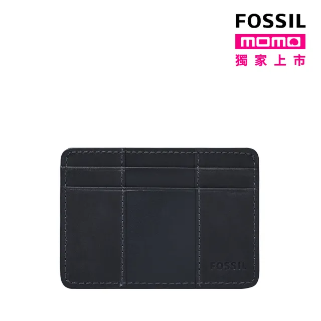 【FOSSIL 官方旗艦館】Everett 真皮卡夾-海軍藍 ML4398406(禮盒組附鐵盒)