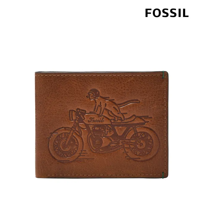 【FOSSIL 官方旗艦館】Bronson 真皮證件格皮夾-咖啡色 ML4562210(禮盒組附鐵盒)