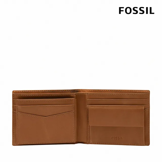 【FOSSIL 官方旗艦館】Everett 真皮大零錢袋皮夾-金棕色 ML4400216(禮盒組附鐵盒)