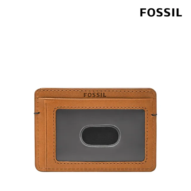 【FOSSIL 官方旗艦館】Bronson 真皮卡夾-焦糖色 ML4566235(禮盒組附鐵盒)