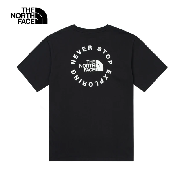The North Face 北面男款黑色品牌標語LOGO休閒短袖T恤｜88GCJK3