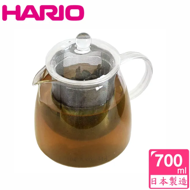 【HARIO】耐熱玻璃極簡花茶壺 700ml / CHEN-70T(細緻大濾網)