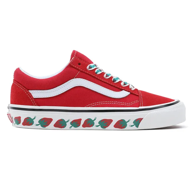 【VANS 官方旗艦】Old Skool 36 DX 男女款紅色草莓印花圖案滑板鞋