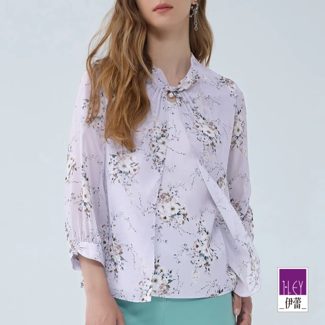 ILEY 伊蕾 交錯縷空燙鑽羊毛針織上衣(深咖；M-L；12