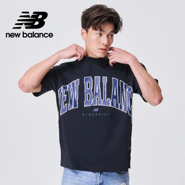 【NEW BALANCE】NB 美式風格字母短袖上衣_中性_象牙白_UT31551SAH_UT31551BK(IU著用)