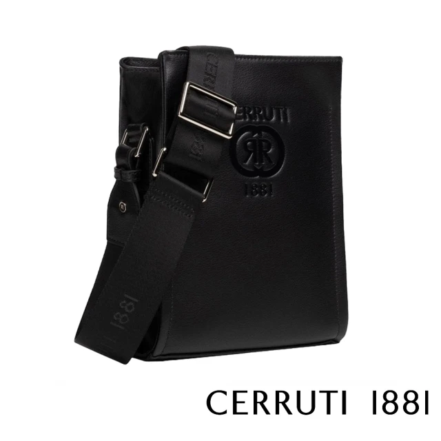 Cerruti 1881 義大利頂級小牛皮肩背包斜背包(黑色