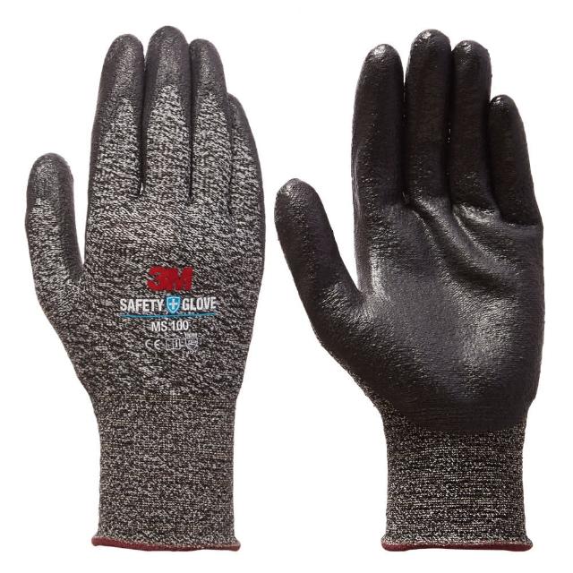【3M】耐用型/多用途DIY手套-MS100/灰L/5雙入(防滑耐磨)
