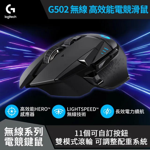 【Logitech G】G502 LIGHTSPEED 高效能無線電競滑鼠