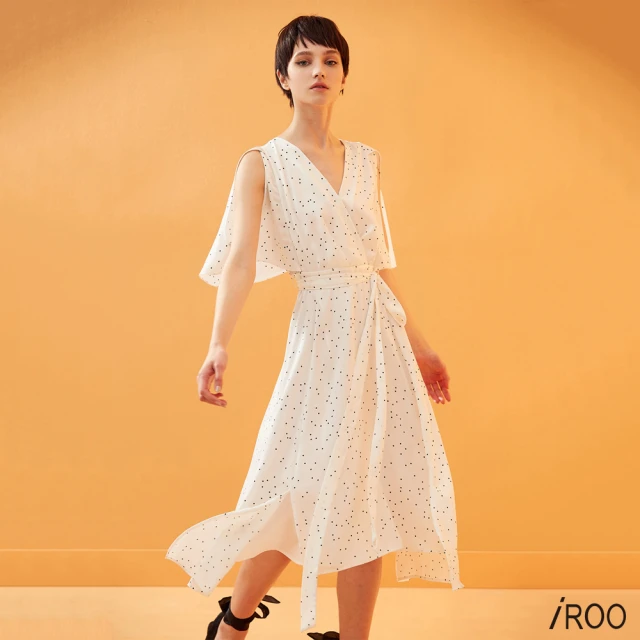 iROO 幾何印花雪紡洋裝好評推薦