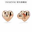 【SWAROVSKI 官方直營】Idyllia 耳釘 心形 粉紅色 鍍玫瑰金色調