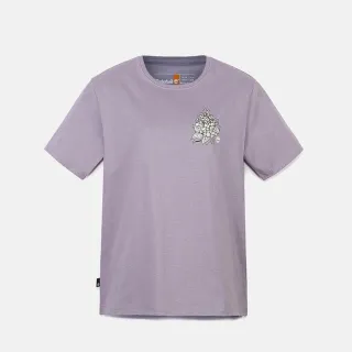 【Timberland】女款紫色圖案短袖T恤(A66D7EG7)