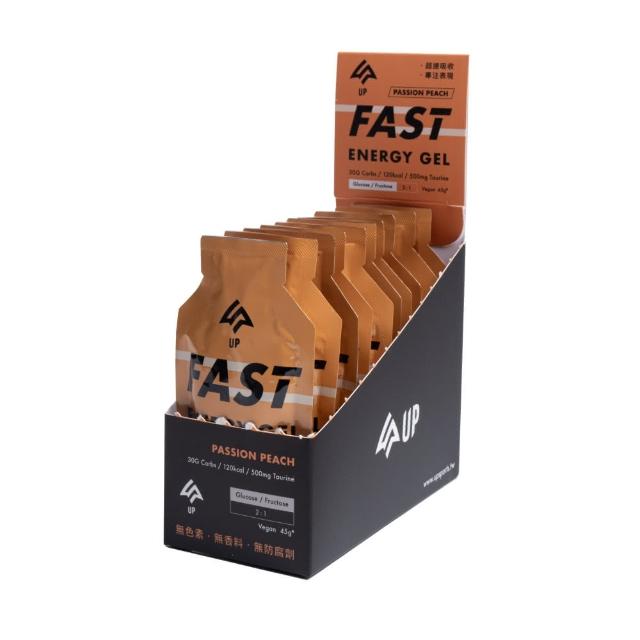 【UP Sports】UP FAST 能量果膠-百香蜜桃風味45g*10包