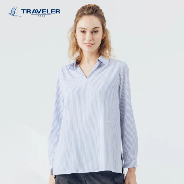 【TRAVELER 旅行者】24SS女款涼感吸排抗UV上衣_241TR717(涼感/消臭/吸濕排汗/抗UV/襯衫)