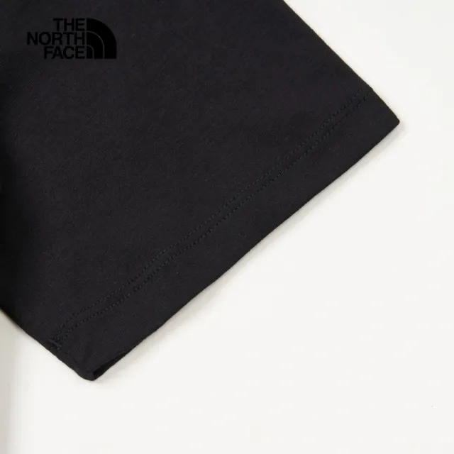 【The North Face 官方旗艦】【Woman 首推款】北面女款黑色吸濕排汗大尺寸品牌印花短袖T恤｜88H1JK3