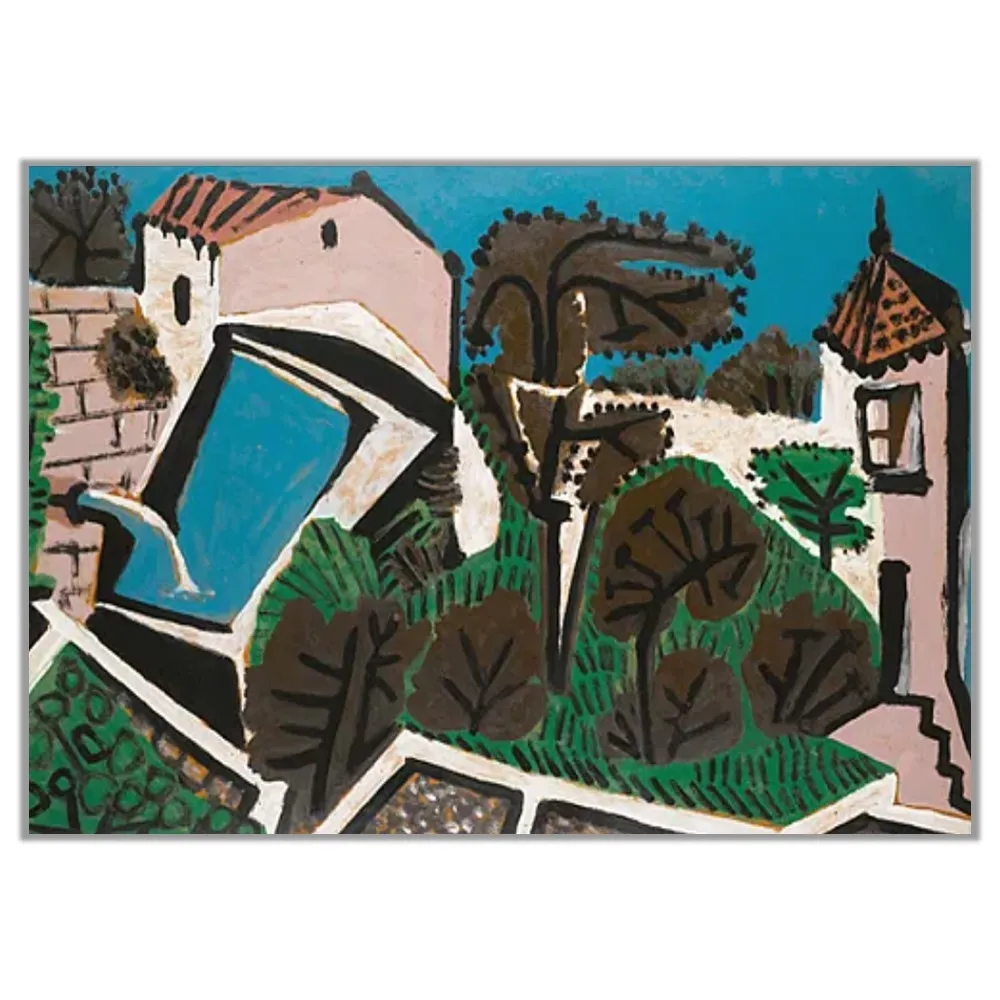 《俱樂部》畢卡索．立體派 世界名畫 經典名畫 風景油畫-無框60x80CM