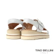 【TINO BELLINI 貝里尼】歐洲進口全真皮雙寬帶厚底涼鞋FSNT014(銀白)