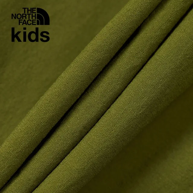 【The North Face 官方旗艦】北面兒童綠色吸濕排汗涼感休閒短褲｜899DPIB