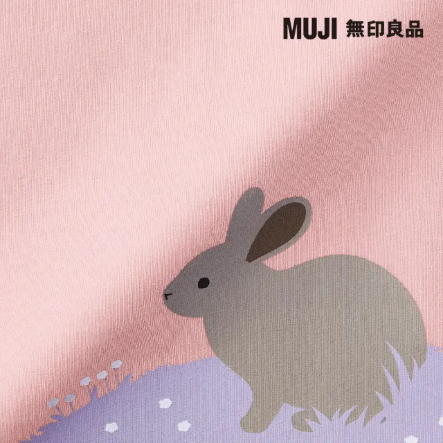 【MUJI 無印良品】幼兒棉混聚酯纖維容易穿脫印花短袖T恤(共9色)