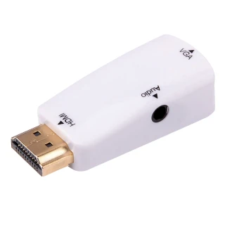 【Bravo-u】HDMI 公 to VGA 母 白色鍍金轉接頭