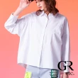 【GLORY21】實體同步款-etc.知性立體剪裁造型七分袖襯衫(白色)