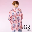 【GLORY21】實體同步款-etc.繽紛花卉塗鴉寬鬆長版襯衫(粉紅色)