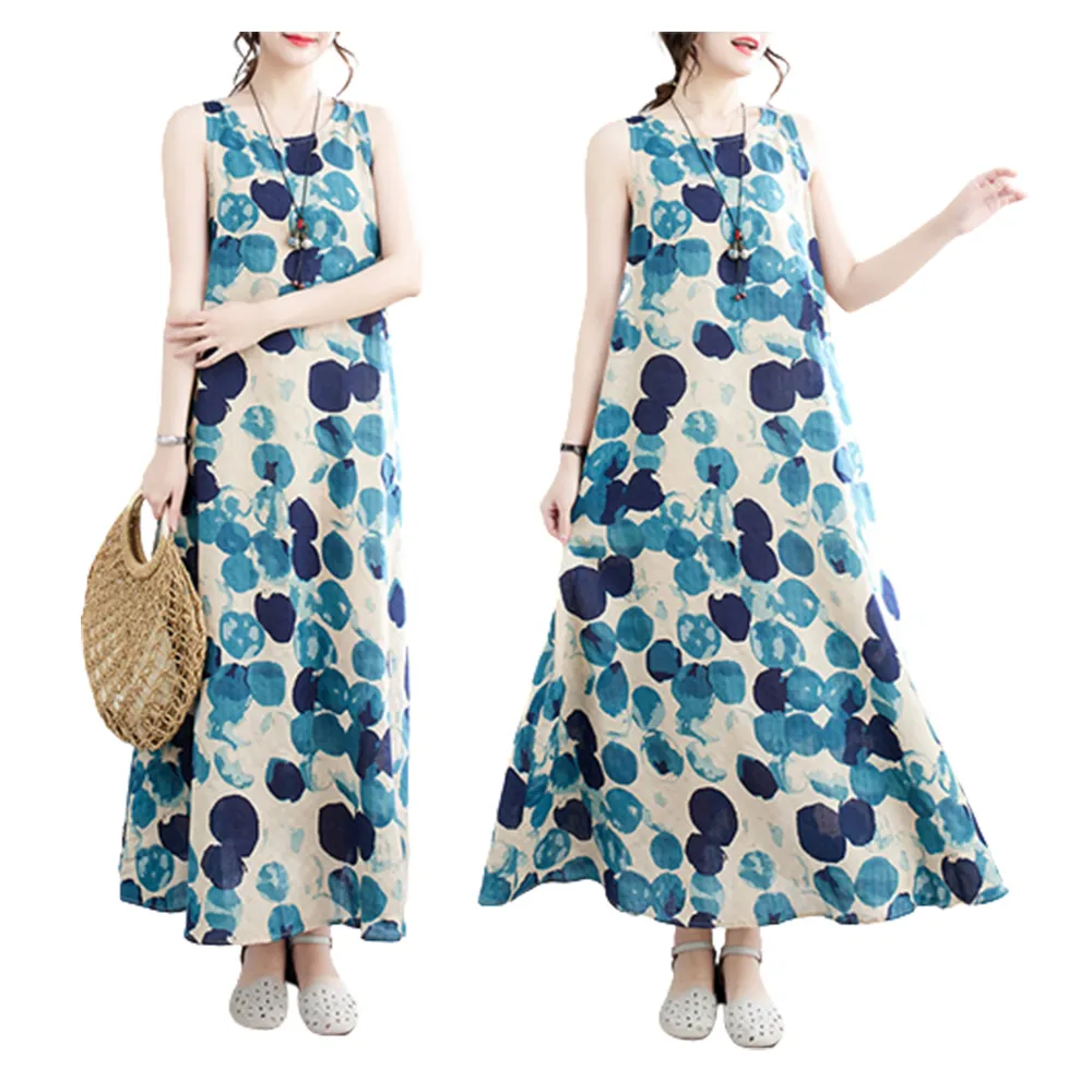 【K.W.】直播限定-韓國專櫃完美序曲背心洋裝(渡假風 苧麻 亞麻 輕薄)