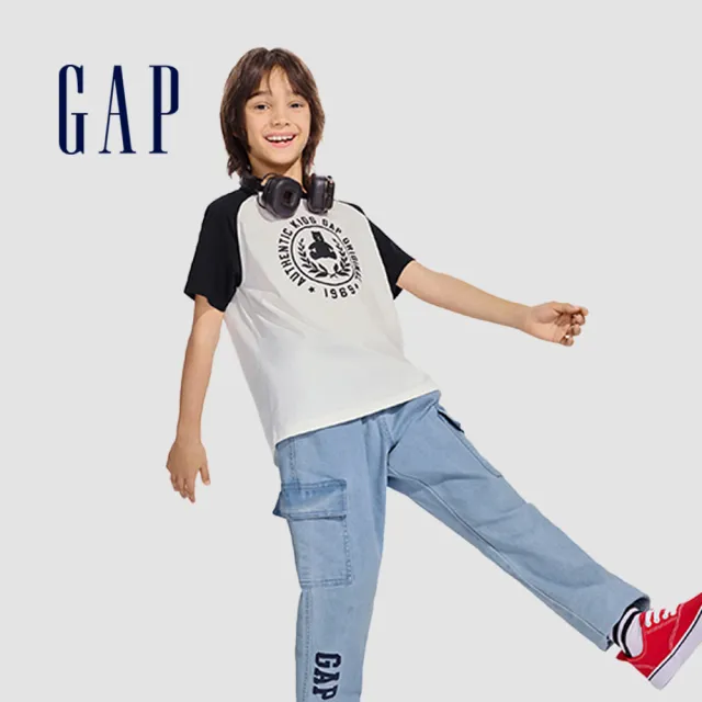 【GAP】兒童裝 Logo/小熊印花純棉圓領短袖T恤-多色可選(890474)