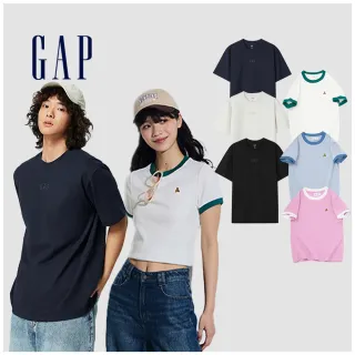 【GAP】男裝 Logo純棉圓領短袖T恤 厚磅密織水洗棉系列-多色可選(885843)