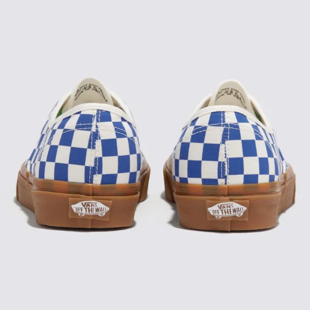 【VANS 官方旗艦】Authentic 男女款藍白棋盤格滑板鞋/休閒鞋/帆布