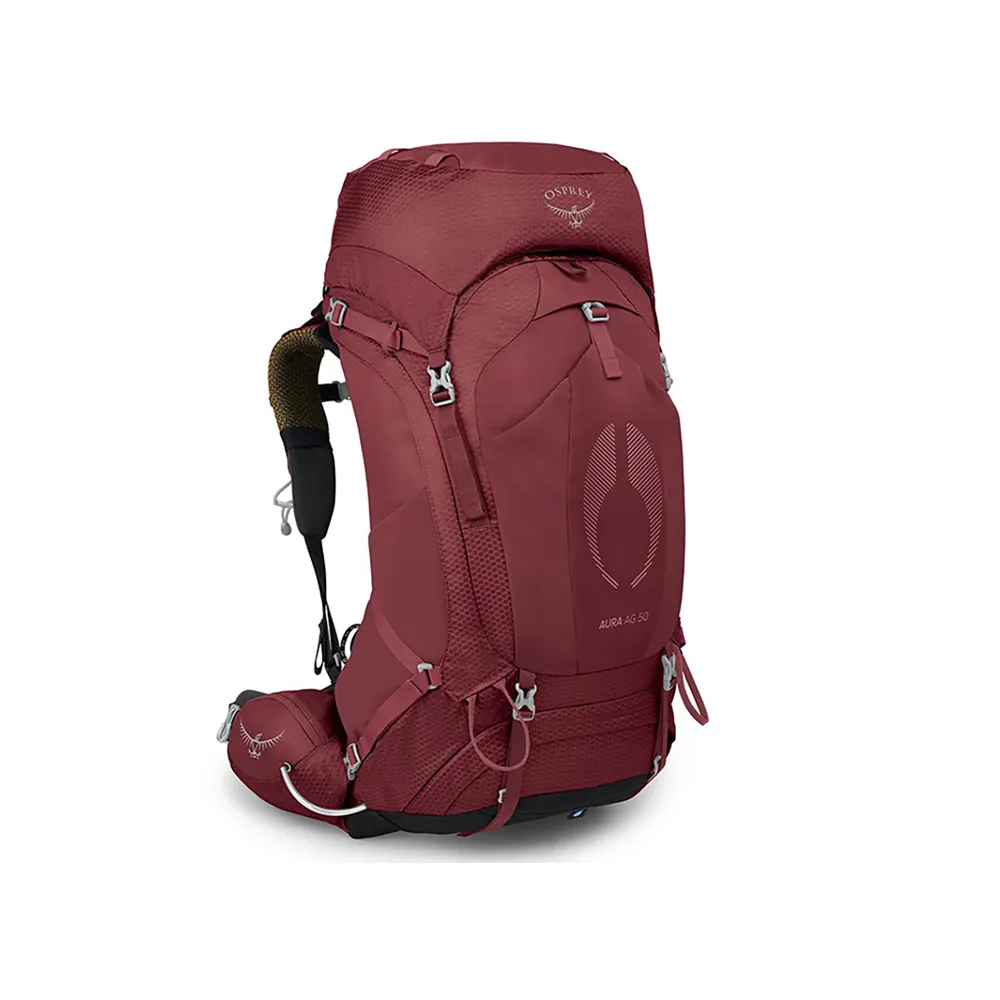 【Osprey】Aura AG 50 登山背包 50L 女款 莓果紅(健行背包  徙步旅行 登山後背包)