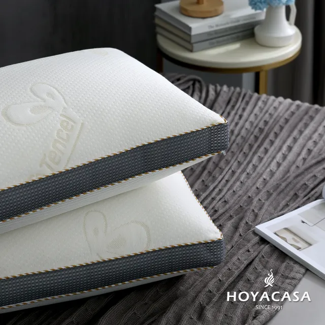 【HOYACASA】3D可調節型透氣天絲獨立筒枕(二入)