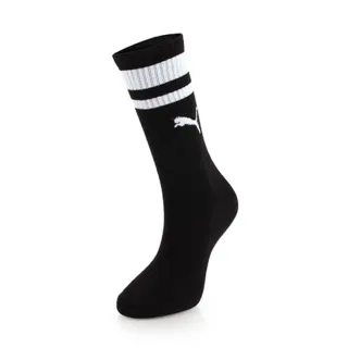 【PUMA】休閒長襪 Classic Sock 男女款 黑 白 經典 襪子 雙條紋 休閒(BB1092-01)
