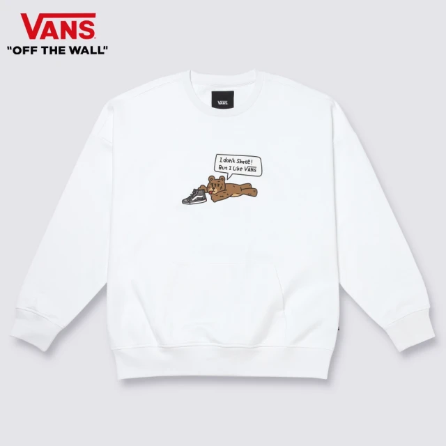 VANS 官方旗艦 RUN Skateboard 男女款白色長袖大學T